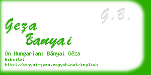 geza banyai business card