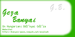 geza banyai business card